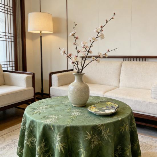 Скатерть Сезонная Летняя Акварельный Цветочный Принт Круглая Водоотталкивающая Несминаемая Накладка на Стол Домашний Декор