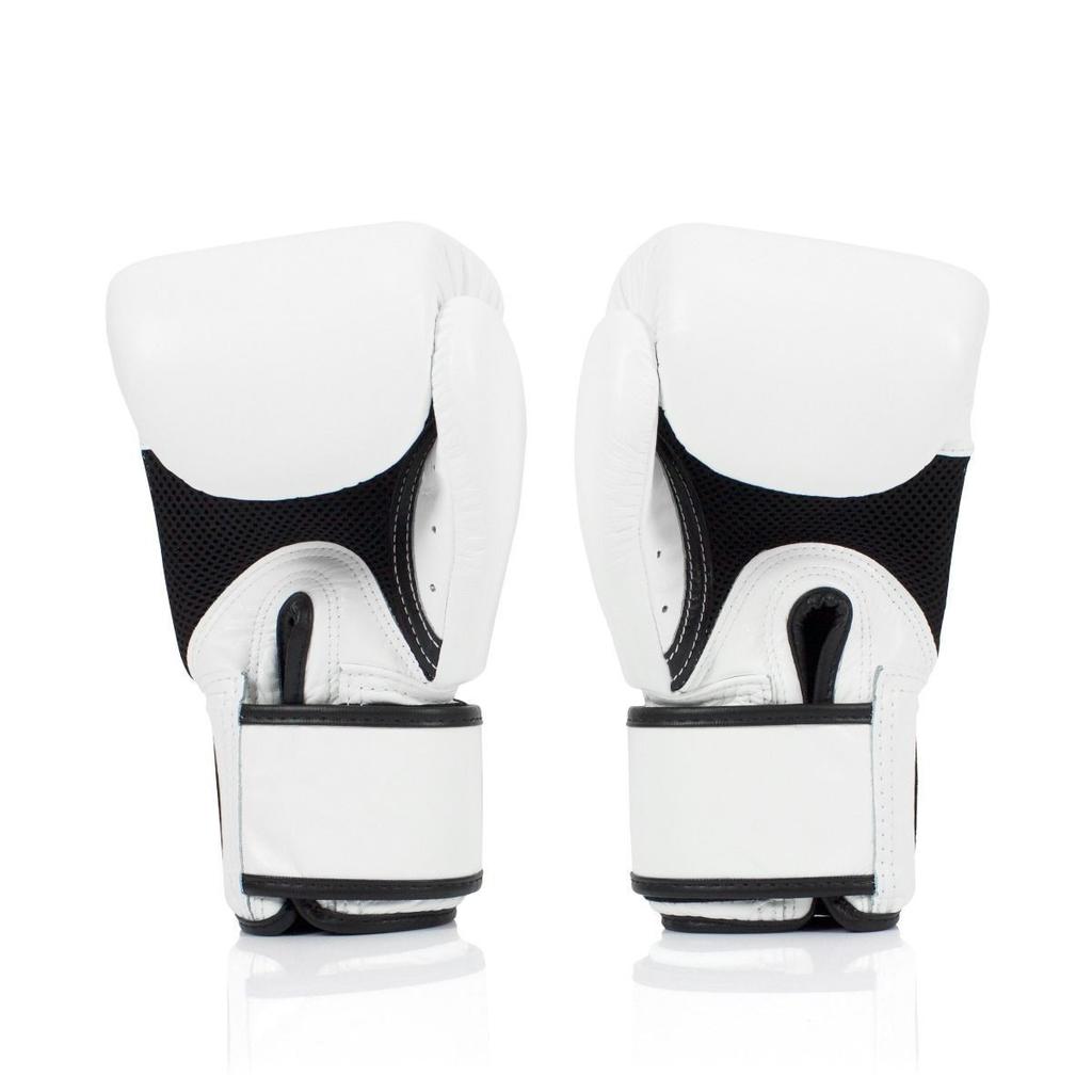 Боксерские перчатки Fairtex из натуральной кожи BGV1 Дышащие Белые 12 унций