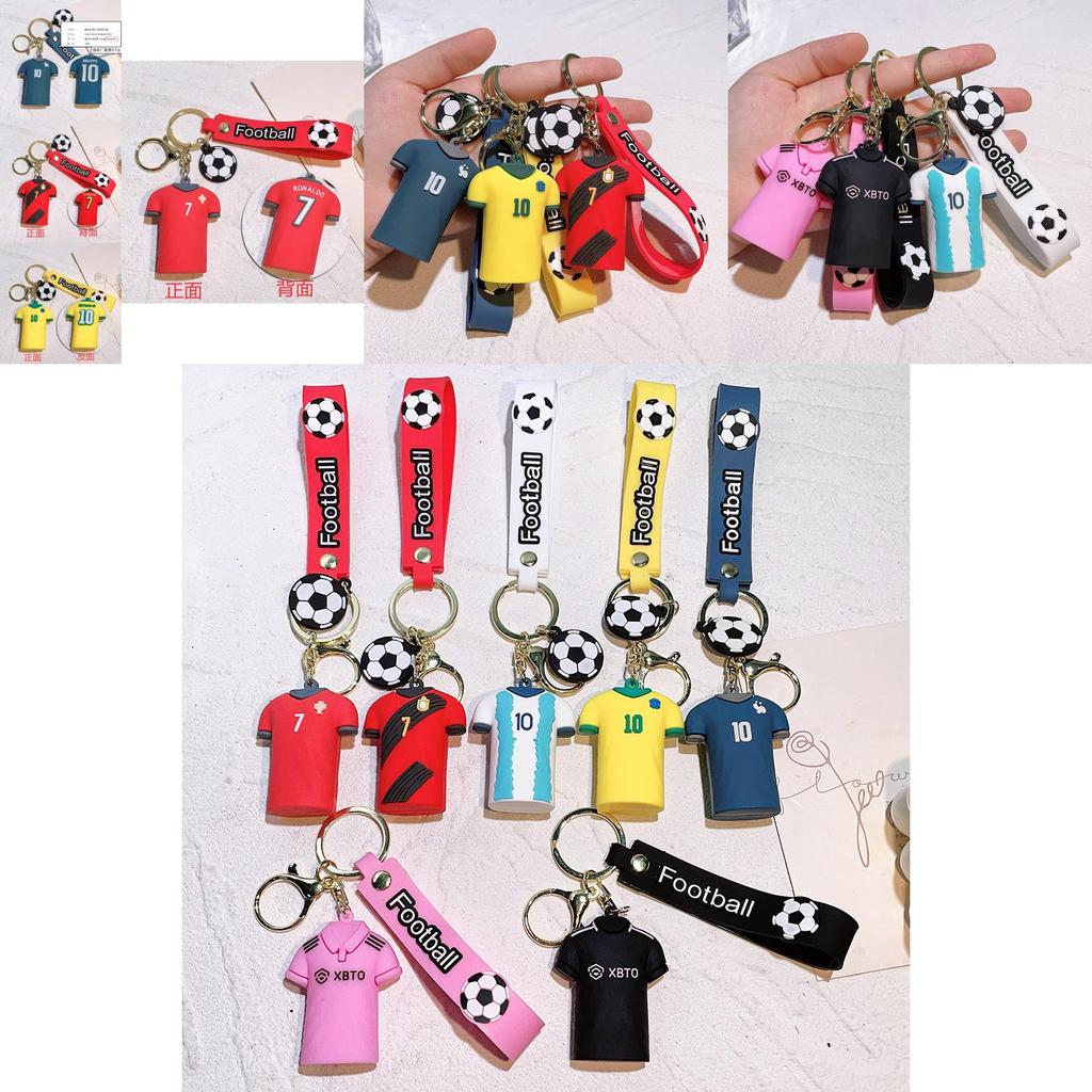Яркий брелок в виде футбольной звезды, силиконовый аксессуар для ключей, идеальный подарок для друзей