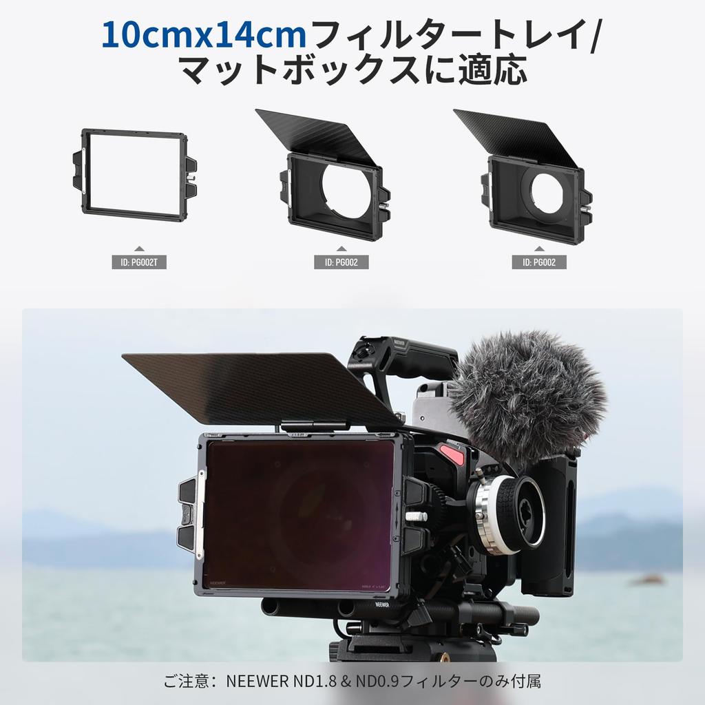 NEEWER Square Filter 2 Pieces Both Sides 30 Layer Nano Coating Nema Filter ND Filter Compatible for NEEWER Matte Box Tilta SmallRig ND0.9/1.8 (3/6