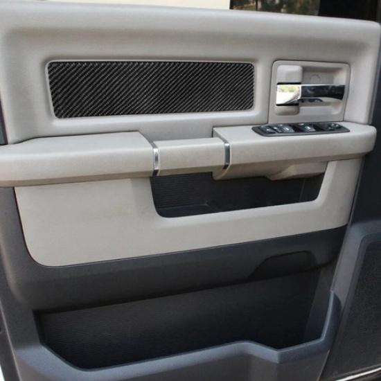 Carbon Fiber Inner Door Panel Trim Cover For Dodge RAM 1500 Crew Cab 2010-2012