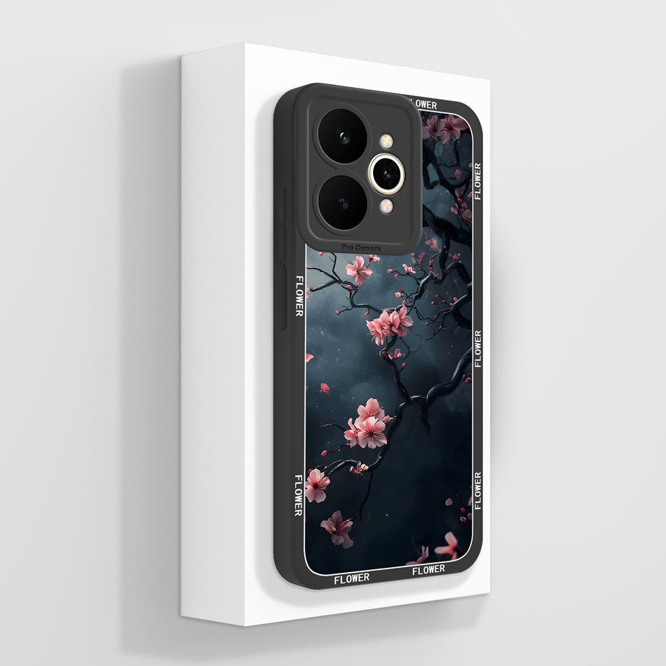 For Realme 15 Pro 5G Phone Case Pretty Flowers Patterns Soft Liquid Silicone Full Coverage Cover For Realme15 Shockproof Bumper