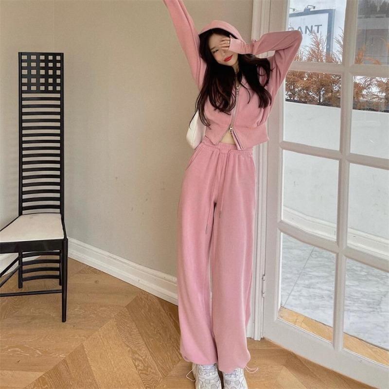 Sport Sets Autumn and Winter Fashion Temperament Sports Suit for Women Early Autumn Hooded Sweatshirt Slimming and Loose Korean Casual Two-piece Set