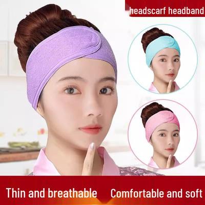 Набор из 2 салонных полотенец-оберток для головы с повязками на липучке для умывания и макияжа