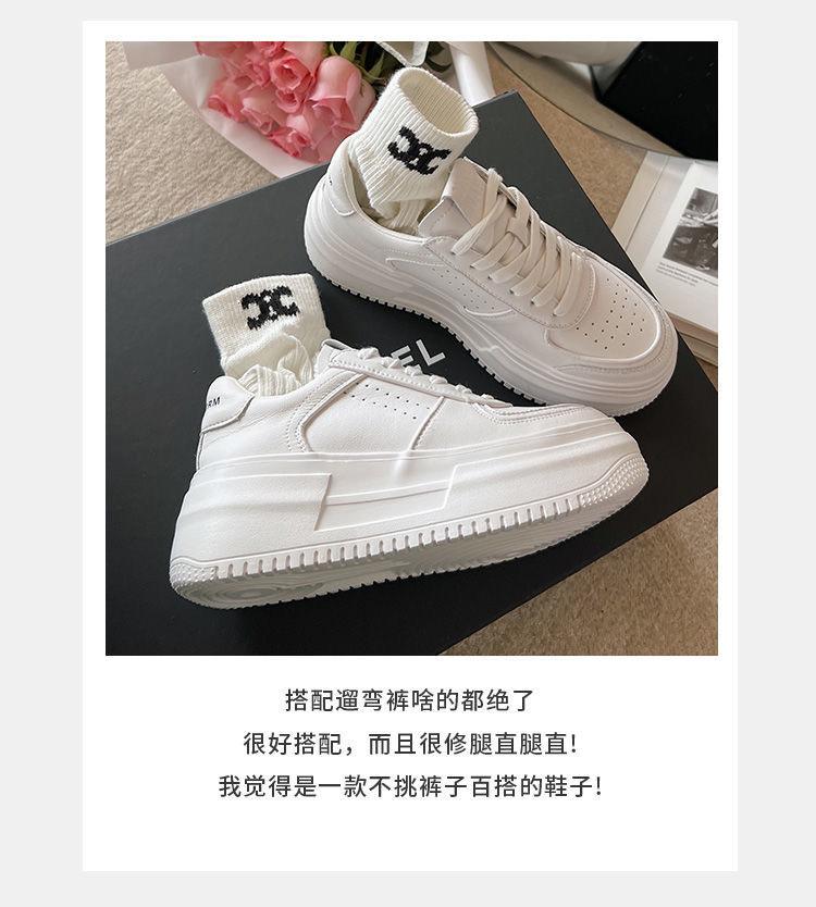 Маленькие белые туфли женские 2025 новые трендовые женские ins женские туфли, универсальные увеличивающие рост кеды для девочек, туфли на платформе