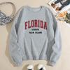 Autumn Letter "Florida 1989 Palm Island" Graphic Printed Hoodies Fashionable Casual Sports Long Sleeved Women's Hoodies
