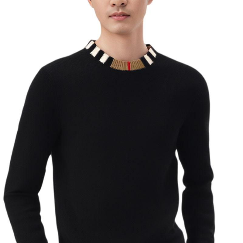 Burberry Sweaters Men's Black Crew Neck Moderate 81042051