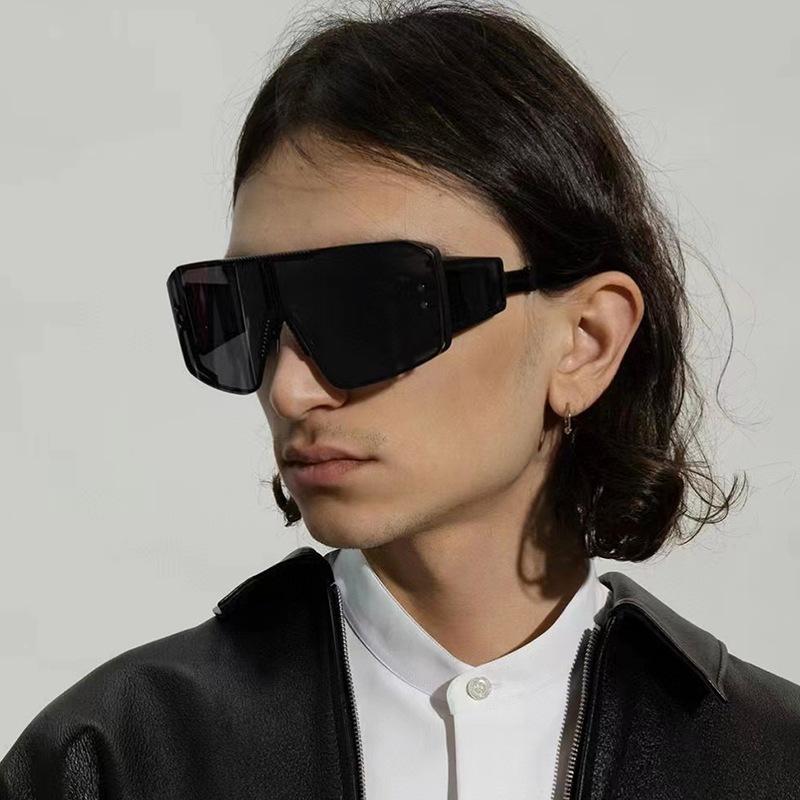 Солнцезащитные очки в стиле стимпанк, женские солнцезащитные очки High Sense с большой оправой, мужские интегрированные солнцезащитные очки Tide с полной оправой