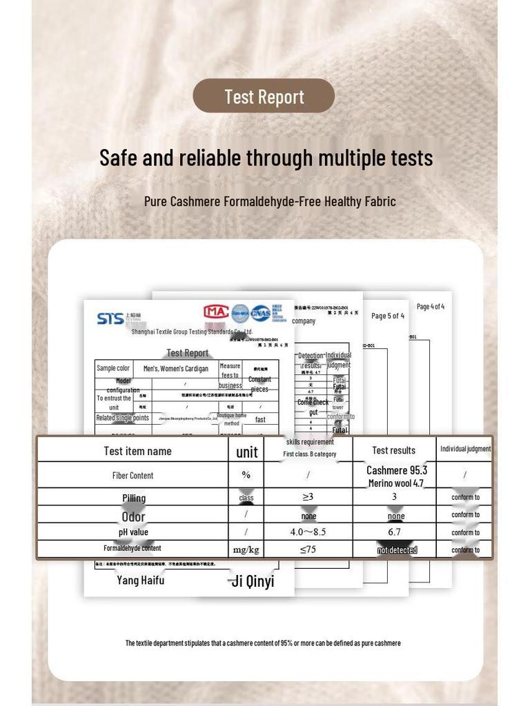 Hengyuanxiang Men's Pure Cashmere Crew Neck Sweater