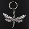 Fashion Keychain 40x80mm Big Dragonfly Silver Color Pendants DIY Men Jewelry Car Key Chain Ring Holder Souvenir For Gift