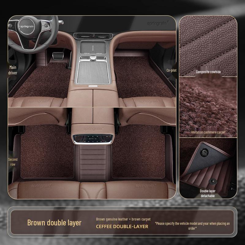 Оригинальные коврики для пола Mercedes-Benz из натуральной кожи с полным покрытием для E-Class, C-Class, S-Class, G-Class, EQC, EQE, GLS, GLE 450 AMG.