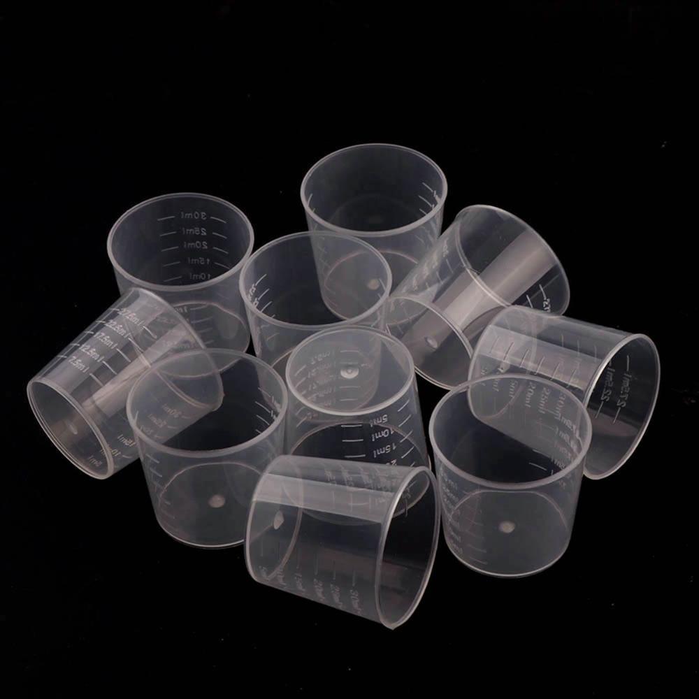 Paint Plastic Medicine Pills Resin Graduated Cups Measuring Tool Scale Cups Container