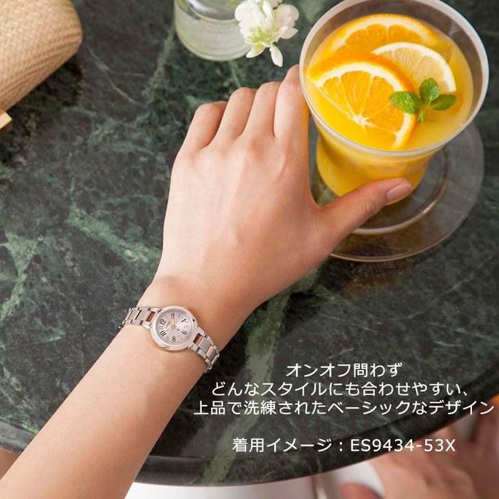 [CITIZEN] xC ES9434-53X Радиочасы, Женские, Серебристый/Розовое золото, Белый циферблат, Сделано в Японии