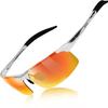 Polarized Sports Sunglasses UV400 Sunglass Orange Alloy Ultra Light Sunglasses for Men 8177 [DUCO] Men's AL-MG Driving/Biking/Fishing/Running/Golf