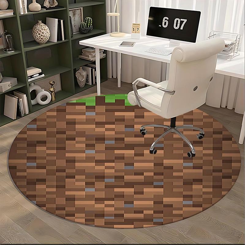 Minecraft Floor Mat Chair mat Round Rug Office carpet, Non slip, Suitable for Living Rooms, Bedrooms Decor 1205567a