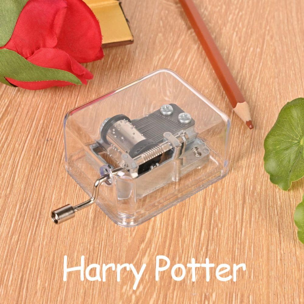 Transparent Mini Hand Cranking Music Box Acrylic Craft Acrylic Creative Crafts Ornaments  Children