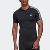 Adidas Футболка Techfit 3-Stripes Training, черная, унисекс, уличная одежда HD3525