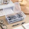 Transparent Stationery Box Pencil Case with Snap-Tight Lid Dustproof Large Capacity Stackable Pencil Holder Storage Container