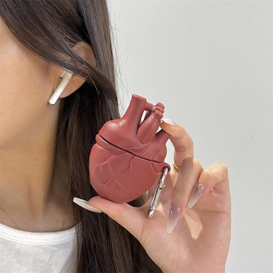 Чехол для наушников Red Heart для Airpods Pro 3D Liquid Silica Gel Cover Anti-Drop Wireless Earphone Protective Case Противоударный силиконовый чехол