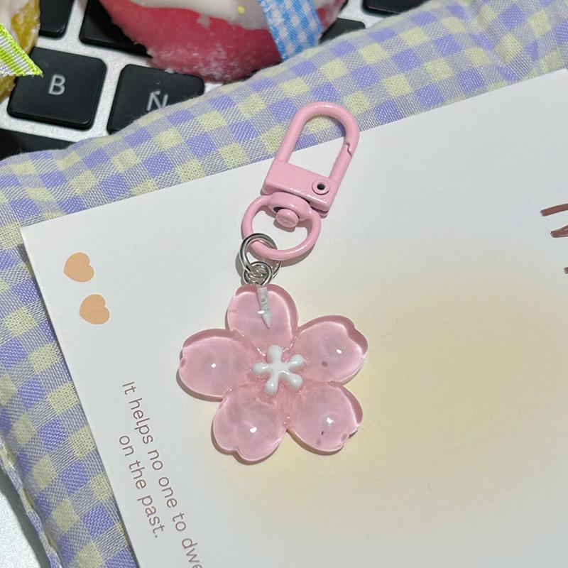 Прозрачный кулон в виде цветка сакуры, брелок для девочек, женщин, брелок, милый, креативный, аксессуары для украшения рюкзака, подарки