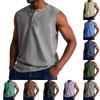 Men's Summer Solid Color Sports Buttons Vest Men's Sports Casual Vest