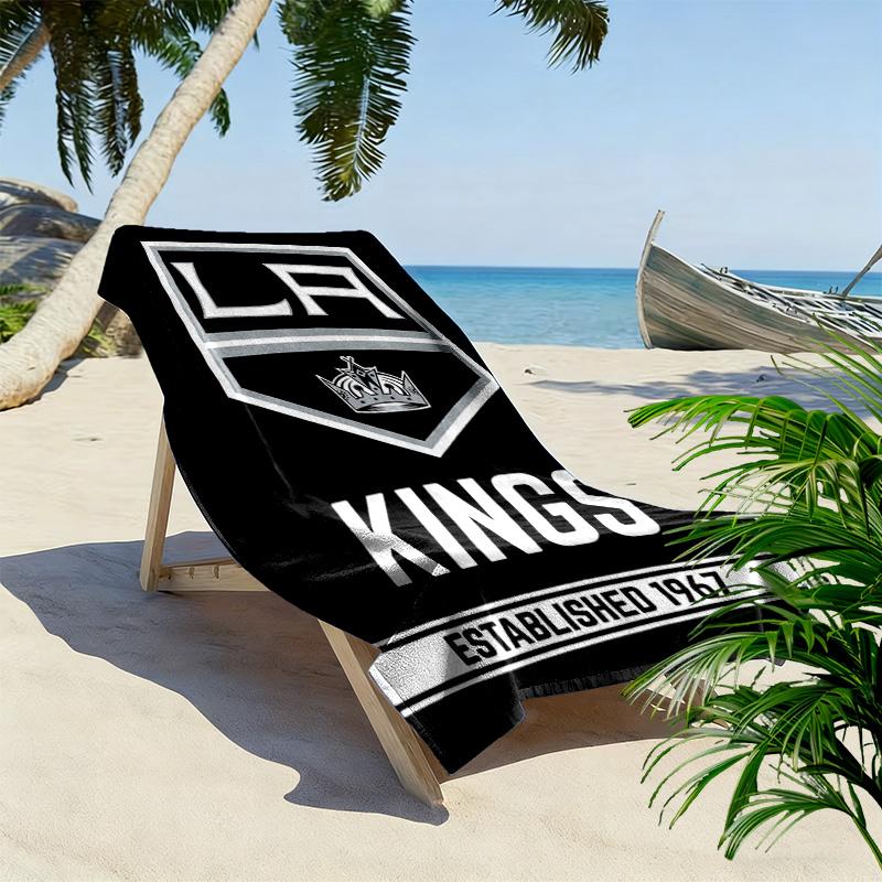 Los Angeles Kings Print Beach Towel, Large Soft Quick Dry Towel for Beach Camping Swimming