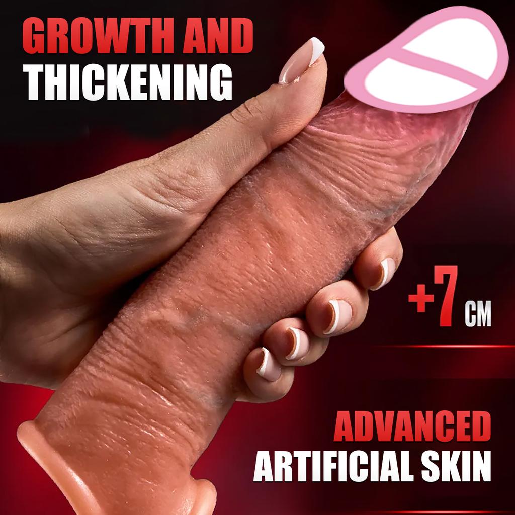 Reusable Soft Silicone Penis Sleeve with Cock Ring Sex Toy Penis Extender Cock Training Enlargement Adult Sex Toy for Men Couple