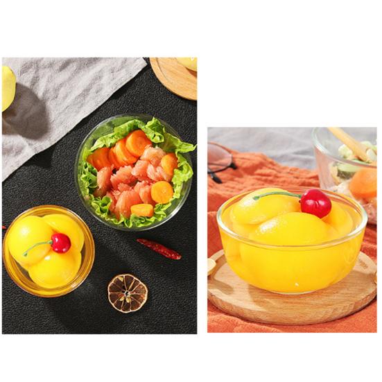 Стеклянный салатник Утолщенная сервировочная миска для салата, супа, лапши, овсянки Большая вместимость Круглая тарелка Многоразовая кухонная посуда для ужина