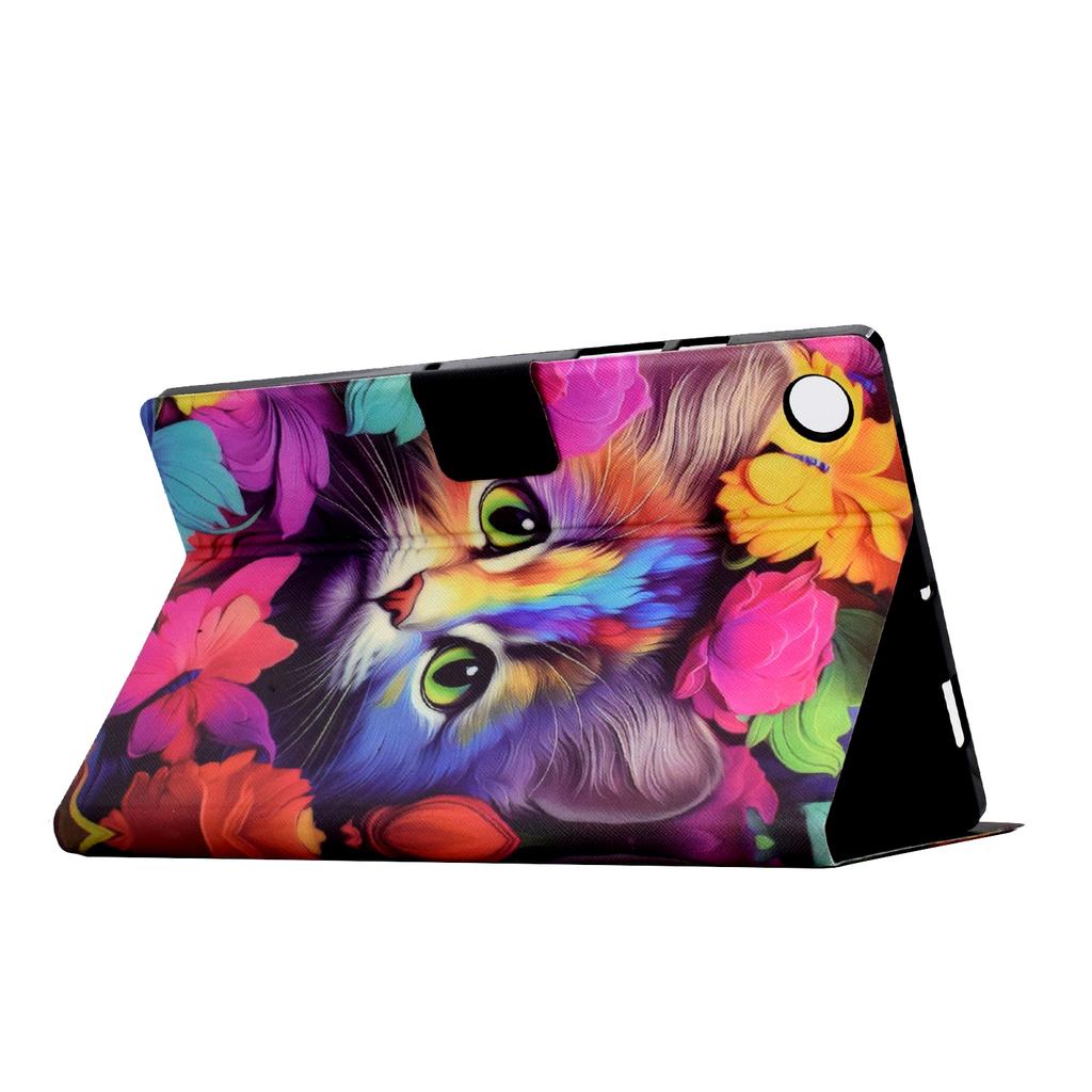 Для Samsung Galaxy Tab A9 Чехол PU Кожаный Узор Складная Подставка Защитная Обложка для Планшета