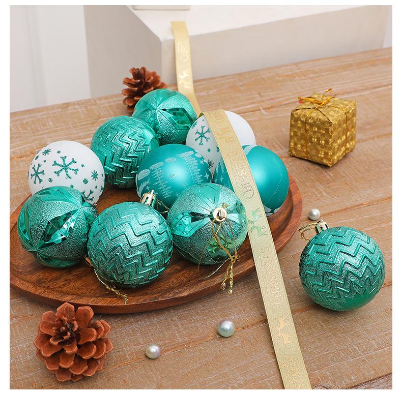 Electroplated Painted Christmas Ball Ornament Set – Plastic Round Decorations for Tree