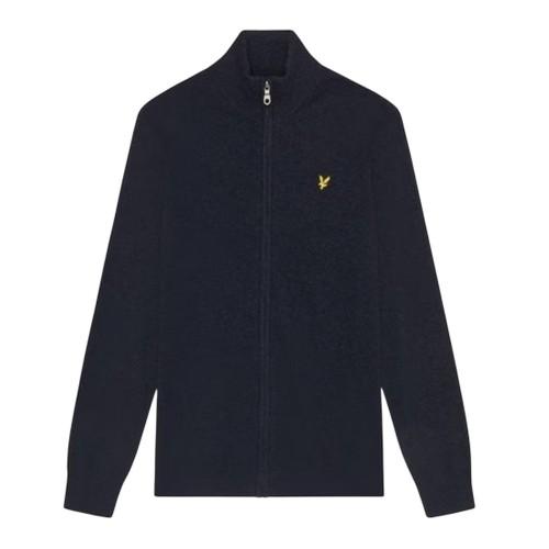 Lyle & Scott Mens Ribbed Zip Neck Long-Sleeved Sweater Top