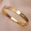 18K Gold Plated Stainless Steel Openable Crystal Bracelet | Latest Stylish Cuff Bangle For Women's & Girls