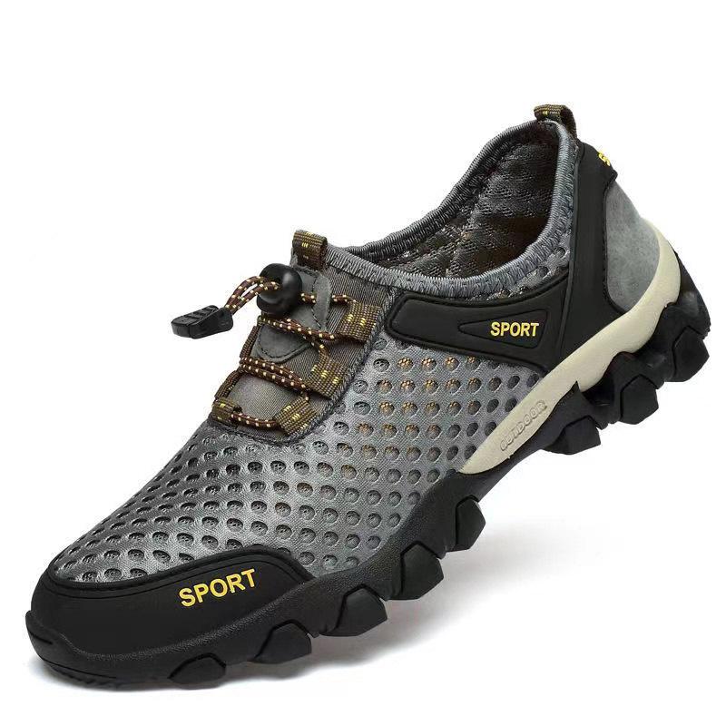 Summer Men's Shoes Wading Shoes Outdoor Breathable Hiking Shoes Comfortable Hollow Mesh Men's Shoes