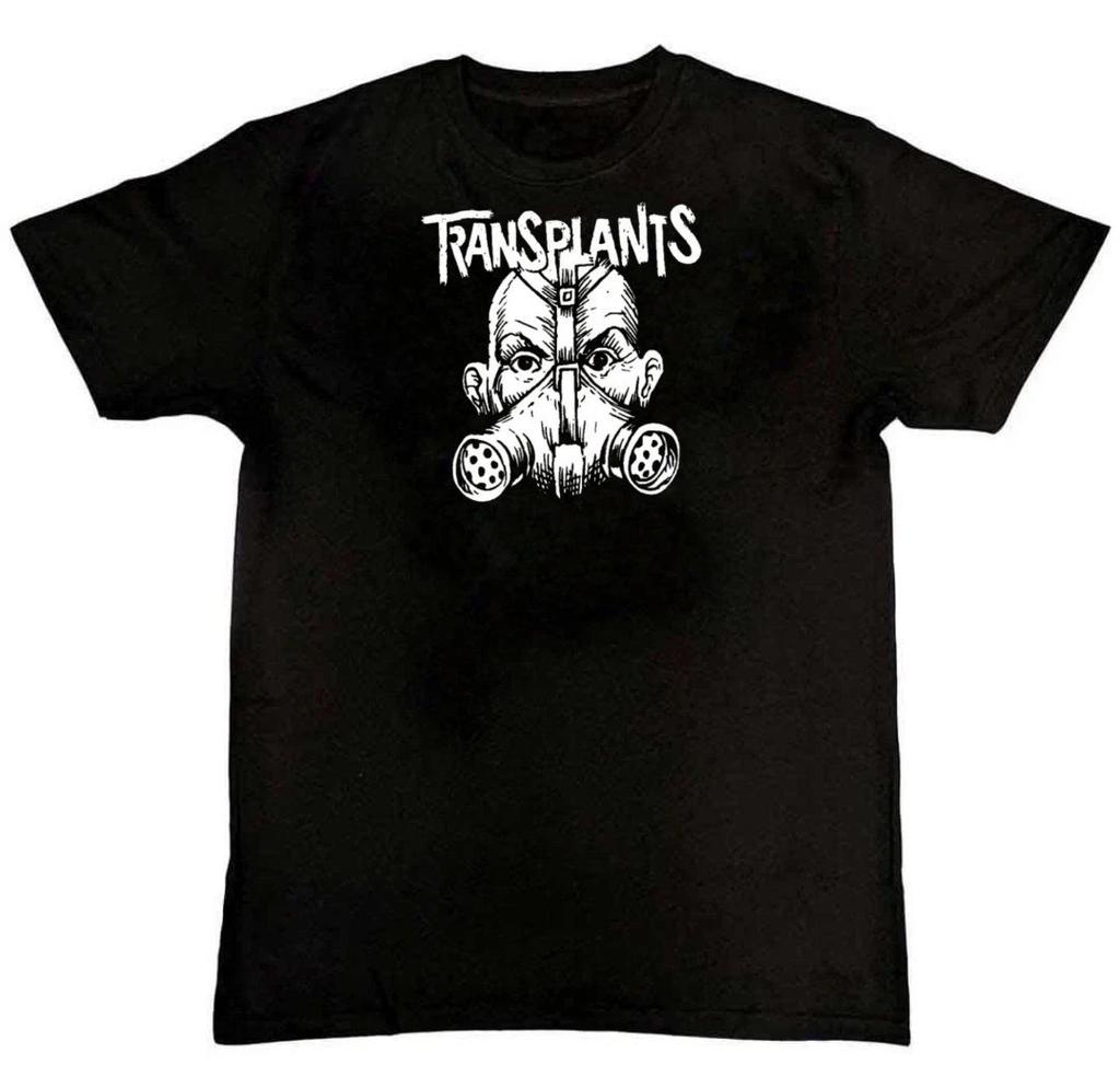 TRANSPLANTS Gas Mask Punk Rock Graphic Print Mens 100% Cotton T-shirt Mens Tees Top