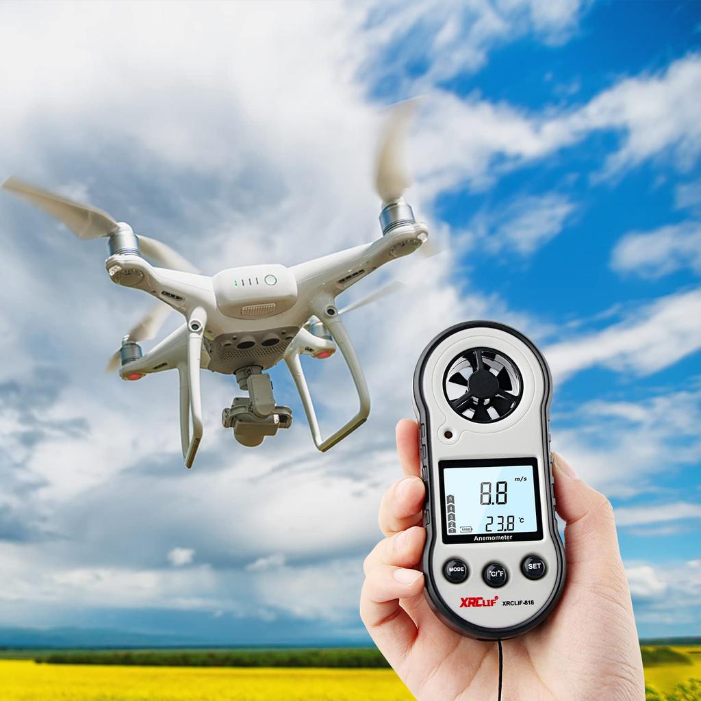 Цифровой анемометр Анемометр для переноски Измеритель скорости воздуха для измерения температуры охлаждения ветра Анемометр Термометр для фотографирования