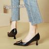Pointed Toe Shallow Mouth High-heeled Shoes Spring Autumn Elegant Buckle Decorated Stiletto Black Women's Shoes