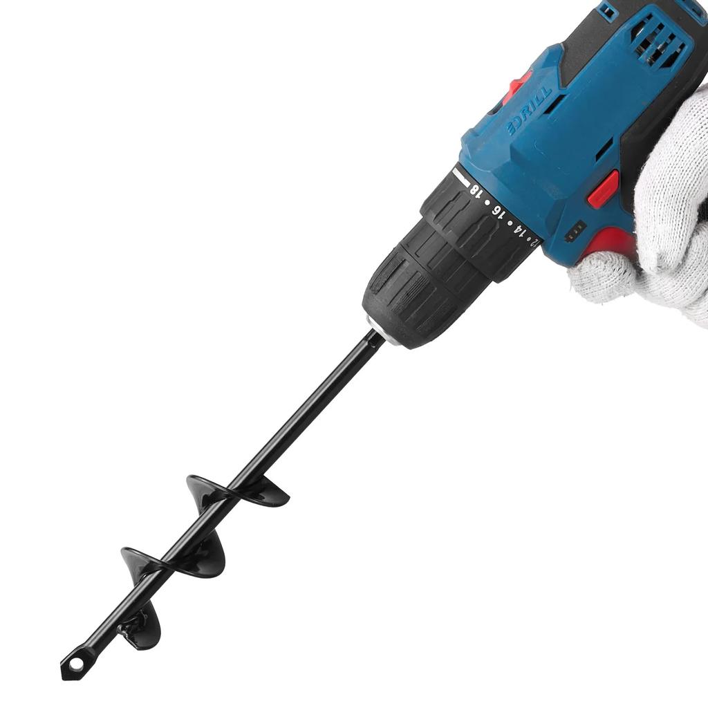 VEVOR Auger Drill Bit for Planting, 40 x 220 mm Spiral Drill Bit, for 3/8" Hex Drive Drills, Heavy Duty Bulb Planter Tool
