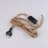 Европейская вилка скрученный пеньковый шнур питания ретро E27 цоколь лампы кабель 1,8 метра шнур выключатель для настенного светильника декор