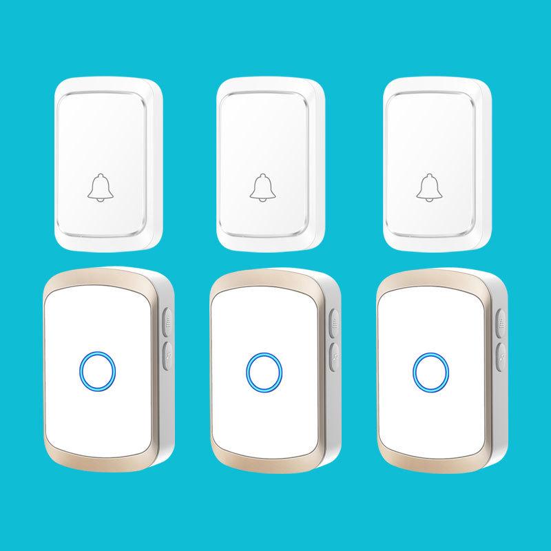 Wireless Plug-Free Doorbell, Ultra Long Range, Smart Remote Control, Battery Powered for Home and Elderly Use