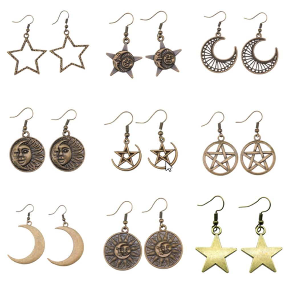 1 пара подвесок со звездами и луной для женщин, модные серьги, висячие серьги