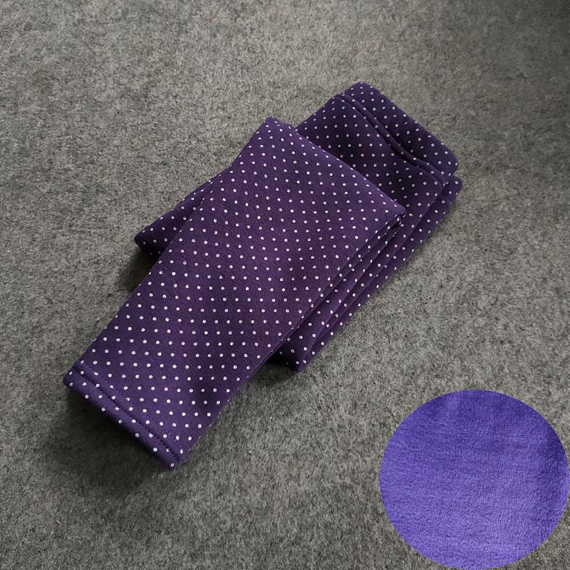 Autumn Winter Kids Pants Small Dot Plus Velvet Girls Leggings Children's Girl Cotton Stretch Trousers Children Clothing