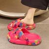 Модные тапочки Повседневная женская обувь на платформе Сланцы Женские Пляжные шлепанцы Роскошный Сабо Массажные Балетки Летняя Обувь с Граффити Модная Обувь Wo