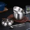 Миска для супа из нержавеющей стали 304 Миска для лапши из нержавеющей стали 304 Двухслойные изолированные суповые миски большой емкости 1000 мл