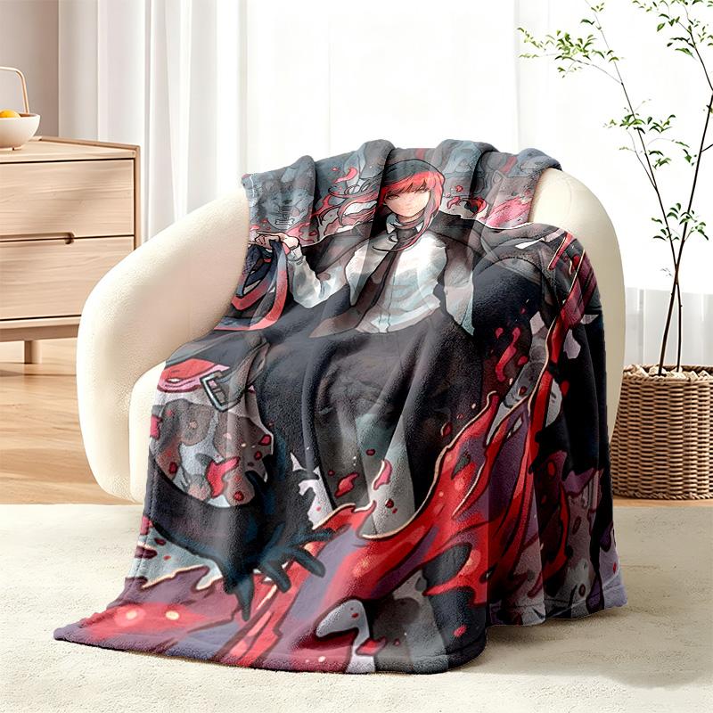 Chainsaw Man blanket Flannel Blanket Soft Cozy Plush Throw for Sofa Bed Lightweight Home Decor