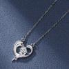 Серебро 925, оригинальный 0,5 карат, бриллиант, тест прошлого цвета, муассанит, двойное кулон в форме сердца дельфина, ожерелье, ожерелье с драгоценными камнями, цепочка
