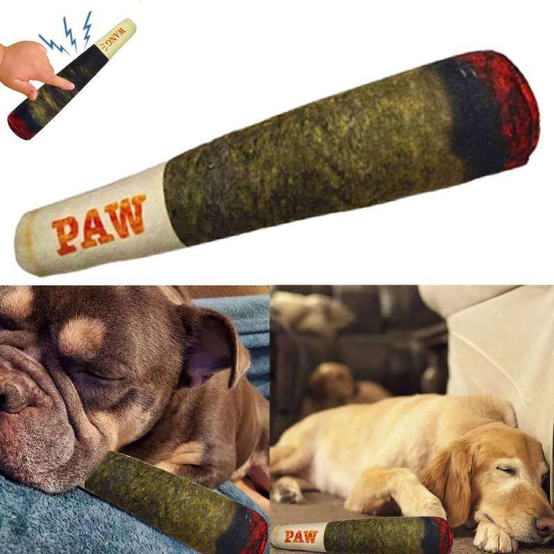 Lifelike Green Cigar Dog Toy Crafted From Premium Plush For Happy Pets