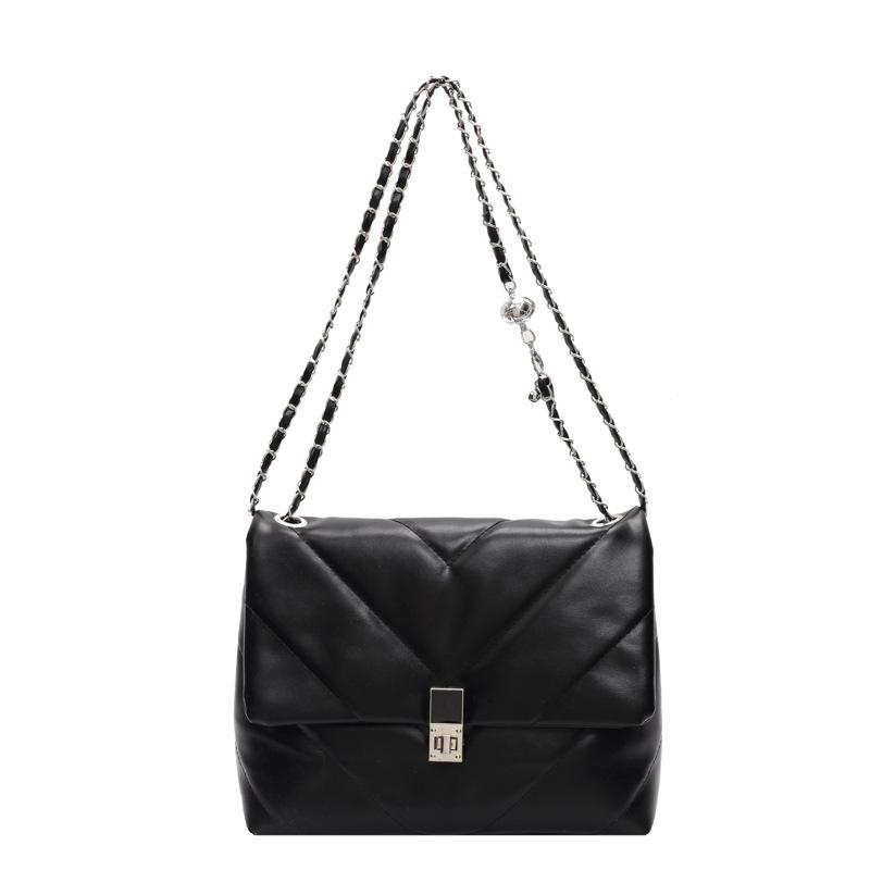 Сумка-цепочка из вышивальной нити женская 2025 новый нишевый дизайн большая вместимость одно плечо косая сумка литературная и элегантная маленькая квадратная сумка