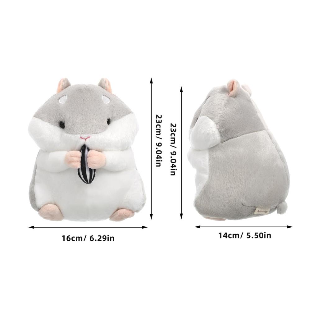 LIFKOME Hamster Plush Toy, Fluffy, Cute Animal Toy, Character Body Pillow, Fluffy Toy, Decorative Toy, Sewn Wrap, Figurine, 23cm
