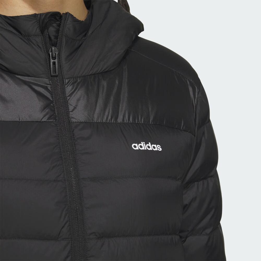 adidas Минималистичная куртка-пуховик с капюшоном, теплая, модная, мужская верхняя одежда, черная JL9579