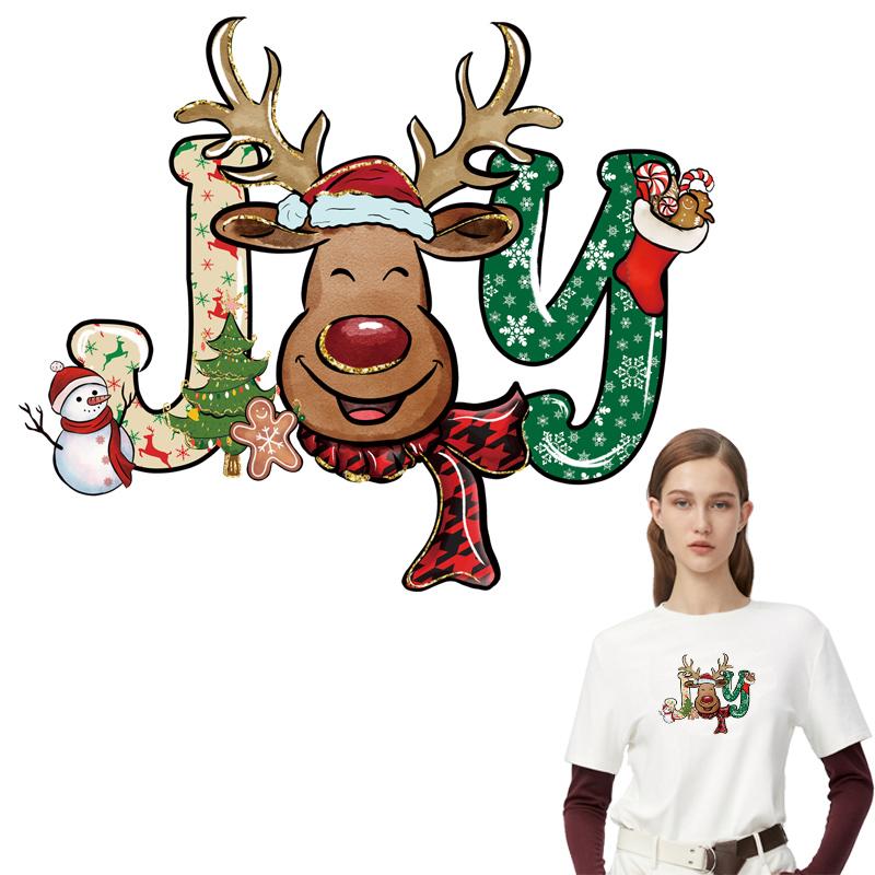 Parches Para Ropa Christmas Joy Hoodies Термопрессовая аппликация Футболка Одежда Наклейки Diy Parches Decals Горячая печать
